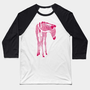 Zebra in Pink Baseball T-Shirt